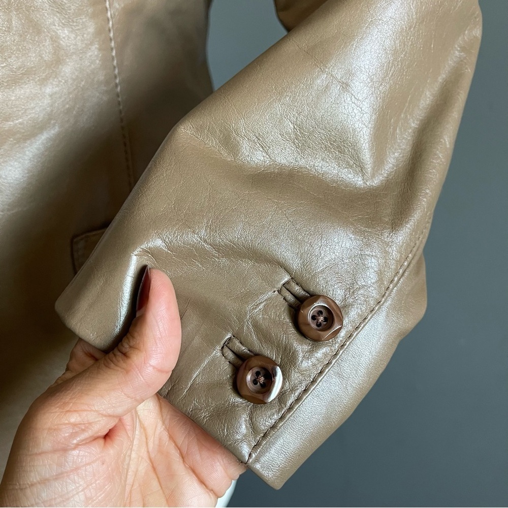Vintage Etienne Aigner Leather Blazer Equestrian Minimalist Jacket Old Money 90s - Picture 4 of 13